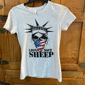 Lions not sheep t shirt. Next level, grey.